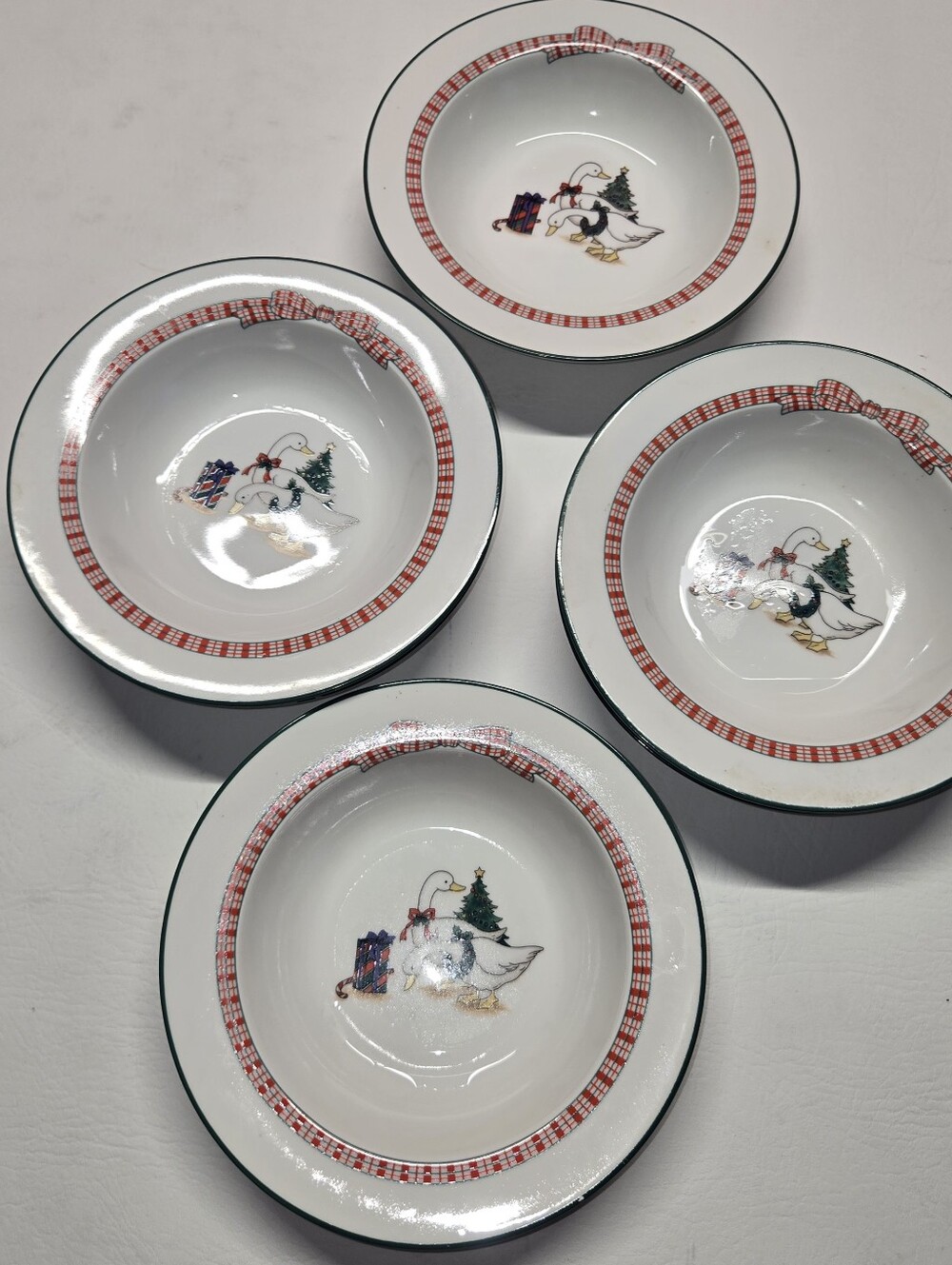Anchor Dinnerware Holiday Memories Bowls and plates country goose plaid bows